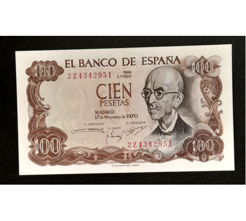 100 песет 1970 год.