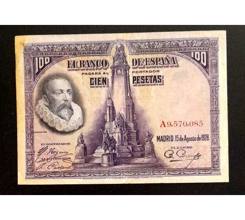 100 песет 1928 год.