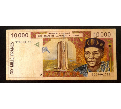 10000 франков 1997 год.